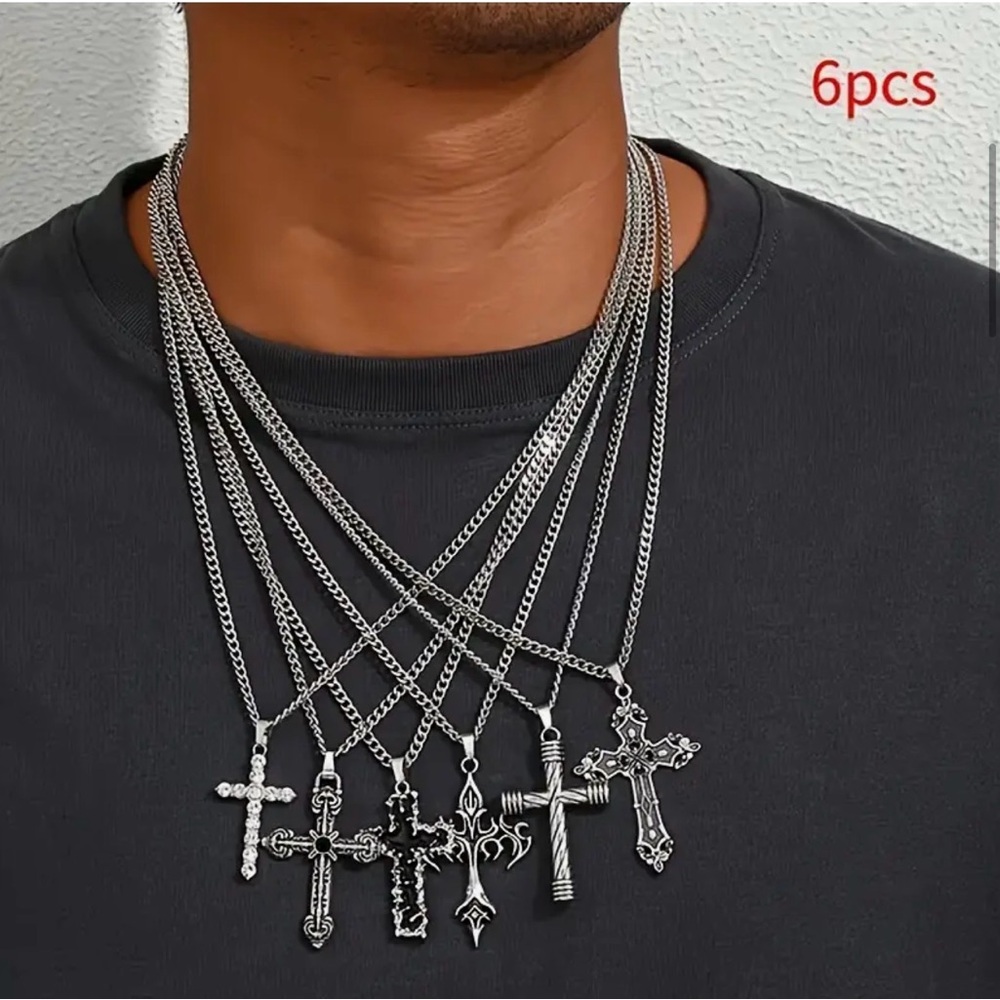 Men’s Stainless Steel Cross Christian Chain Necklace